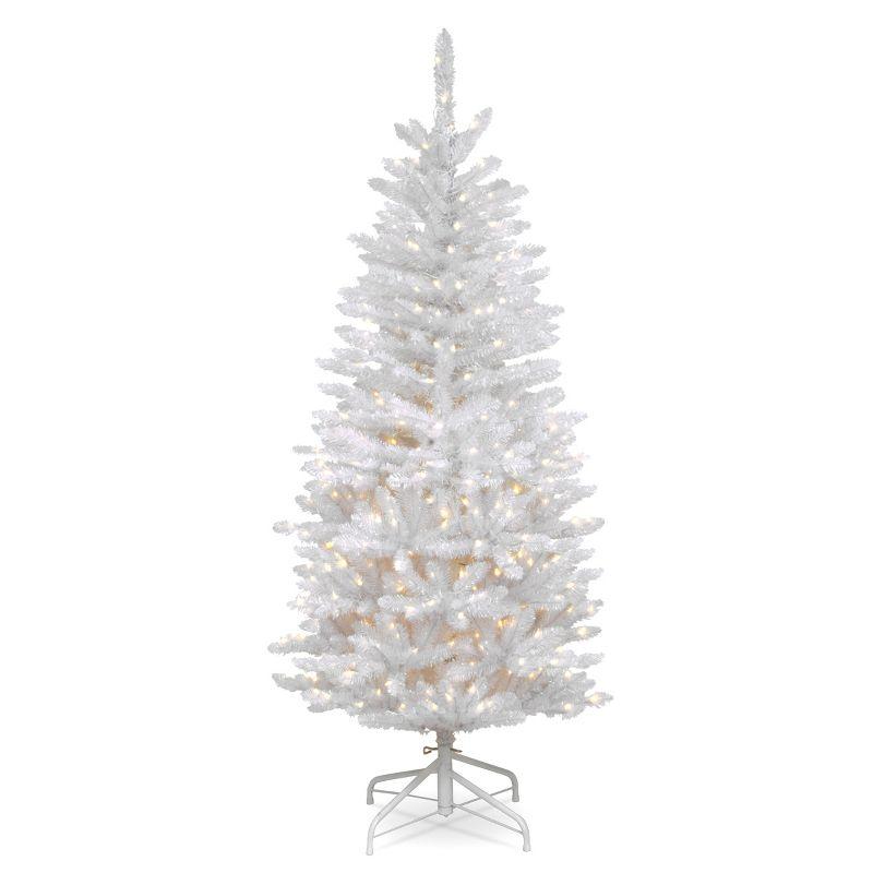 Prelit Slim White Kingswood Fir Artificial Christmas Tree Clear Lights - National Tree Company