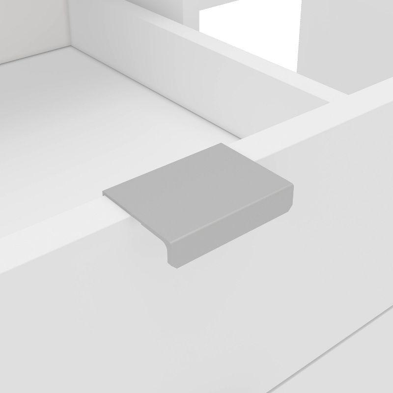 Cambridge 3 Drawer Writing Desk with Shelf White - Polifurniture: Compact Home Office, Modern Style, File Storage