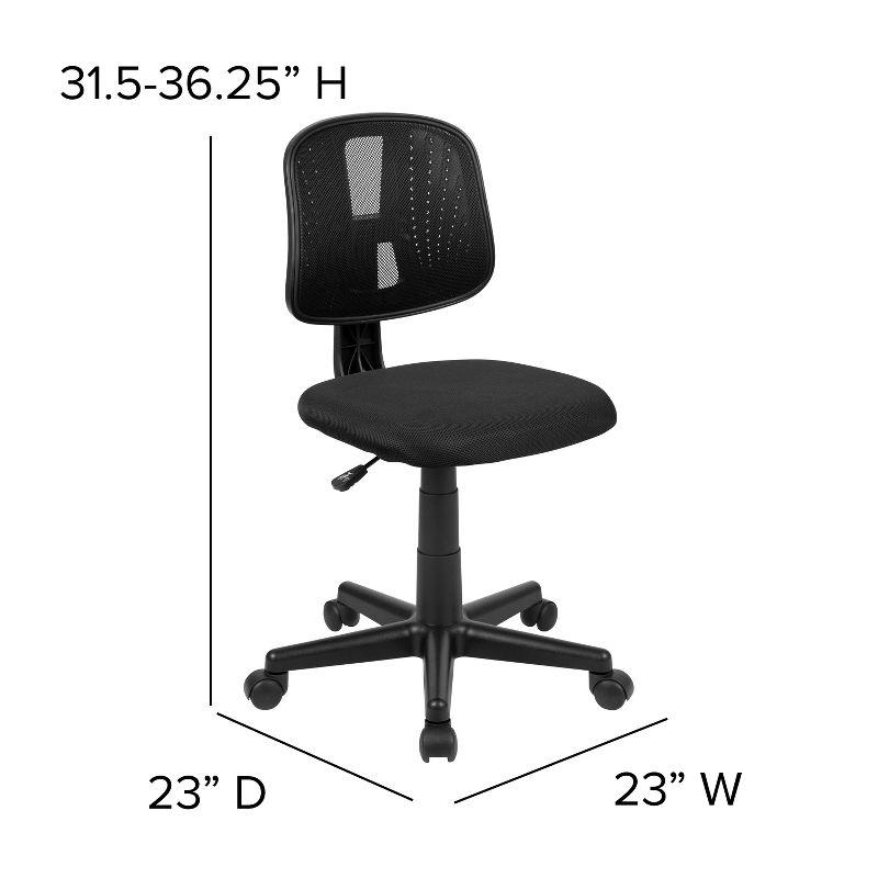 Flash Furniture Flash Fundamentals Mid-Back Black Mesh Swivel Task Office Chair with Pivot Back, BIFMA Certified