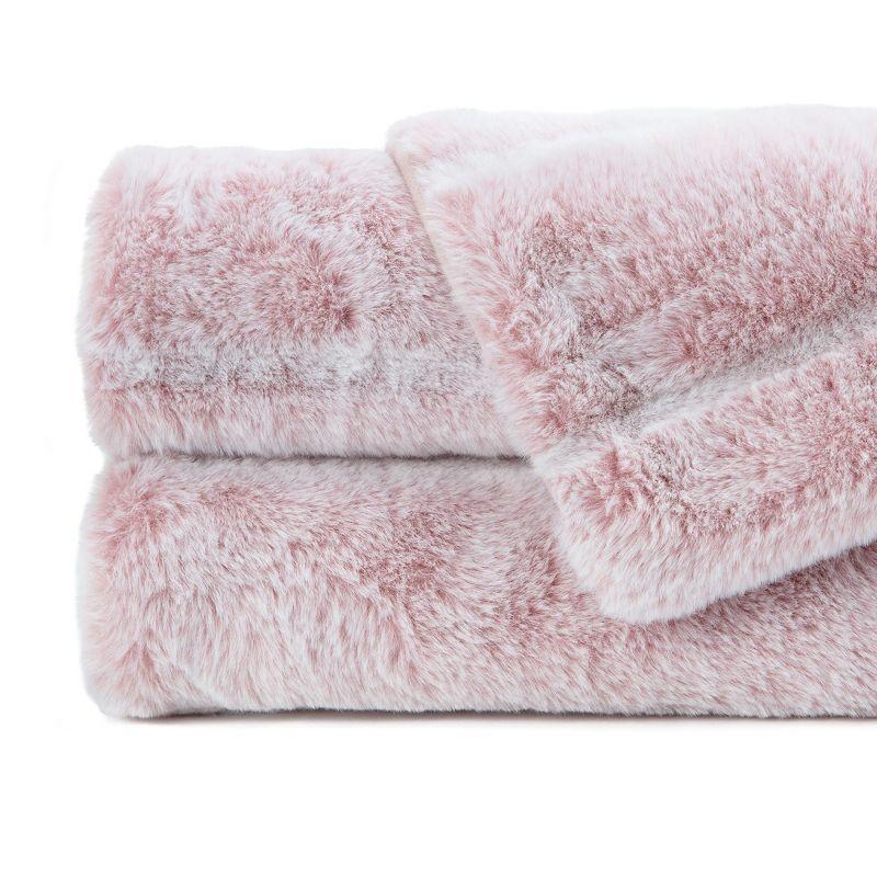 Chanasya Frost Tip Fur Throw Blanket - Reversible Mink Blanket