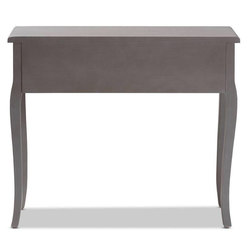 Capucine Finished Wood 2 Drawer Console Table Gray - Baxton Studio: Elegant Entryway Storage, Cabriole Legs