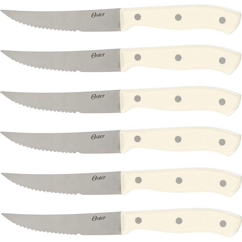 Oster Oster Evansville 14 Piece Stainless Steel Blade Cutlery Set in White