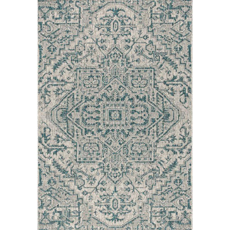 Estrella Bohemian Inspired Medallion Textured Weave Indoor/Outdoor Area Rug - JONATHAN Y