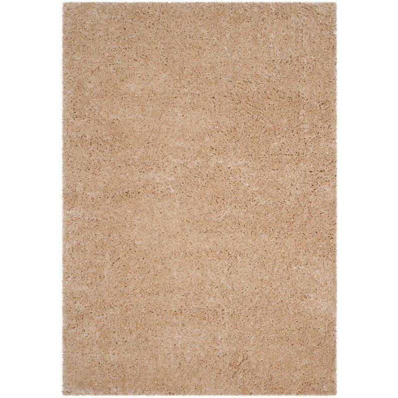 Polar Shag PSG800 Power Loomed Indoor Area Rug - 6'7"x9'2" - Light Beige - Safavieh