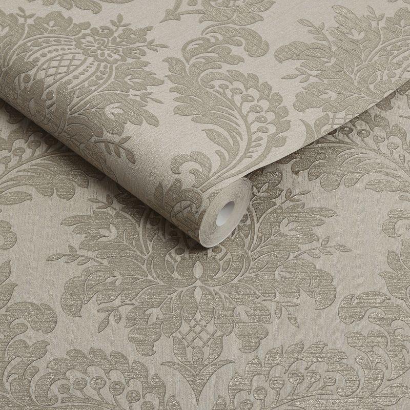 Archive Damask Taupe Wallpaper