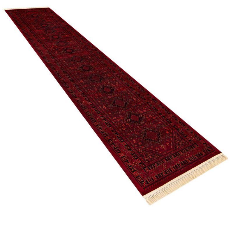 Unique Loom Tekke Collection Area Rug - Sheibani (2'  x 8' Runner Red/Black)