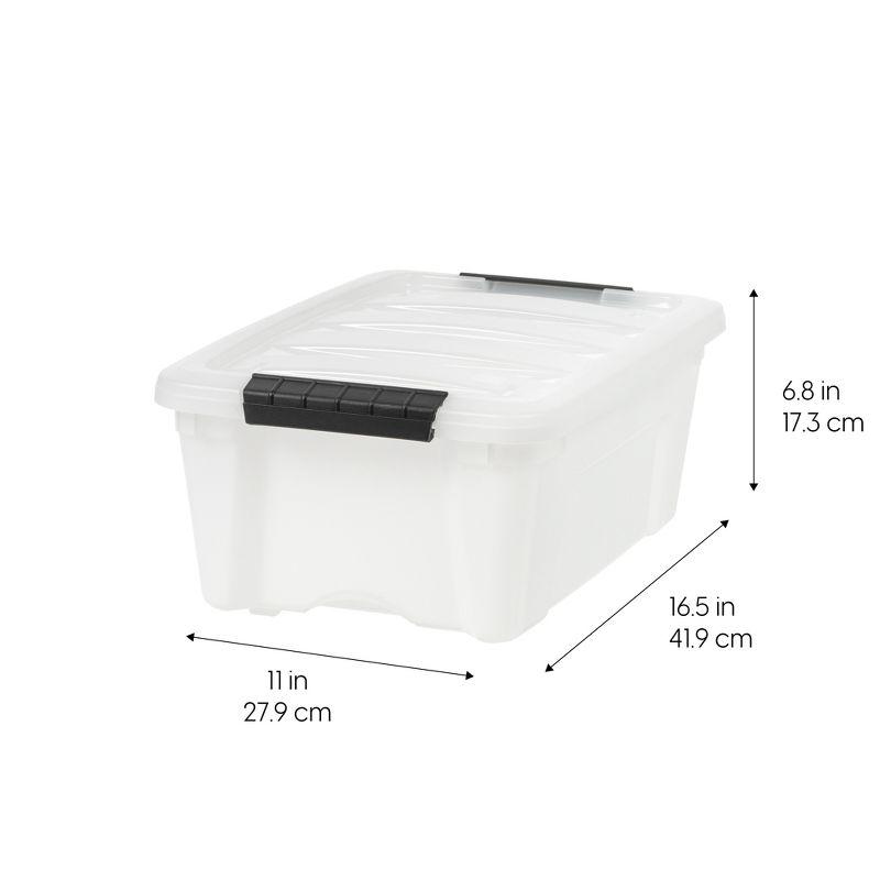 12.75qt Plastic Storage Bins with Lids and Secure Latching Buckles - 6 Pack