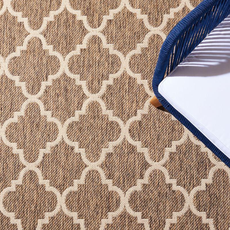 Beach House BHS121 POWER LOOMED Indoor/Outdoor Area Rug - Beige/Cream - 4'x4' - Safavieh
