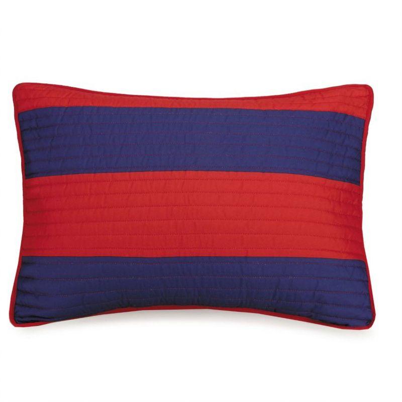 Lavelle Red/Blue Stripe Reversible Quilt Set