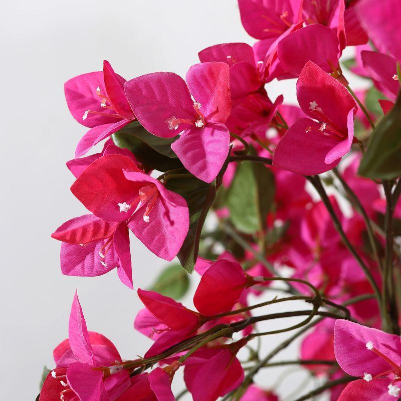 5FT Artificial Bougainvillea Tree Potted Fake Plant with Wood Trunk and Pink Flowers for Indoor Office Wedding Home Decor