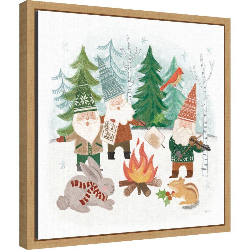 Amanti Art Woodland Gnomes II by Mary Urban Canvas Wall Art Print Framed 16 x 16-in.