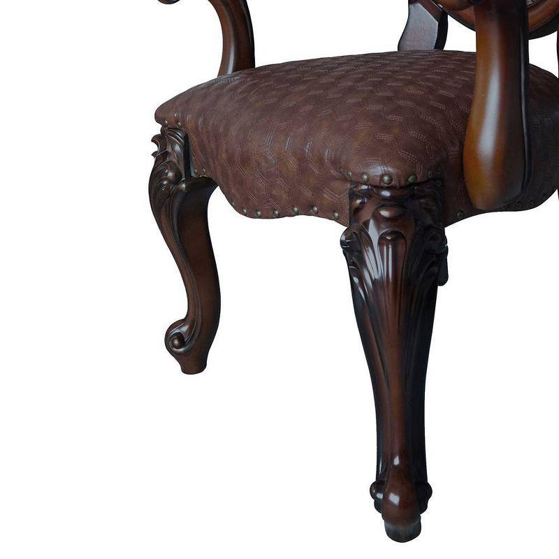 Acme Furniture Versailles 26" Dining Chairs Cherry Finish: Leather Upholstery, Nailhead Trim, No Assembly Required