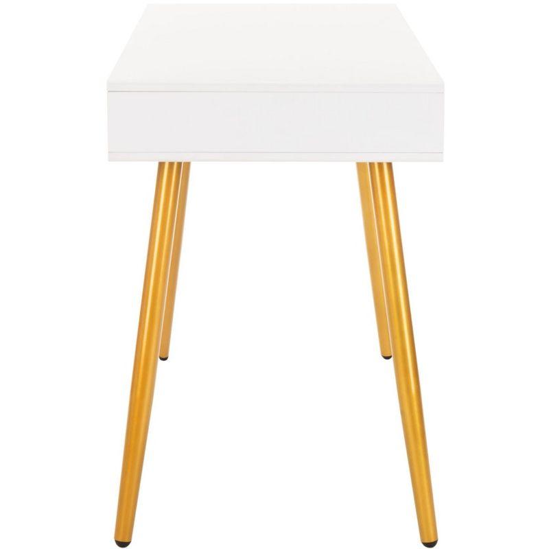 Jorja 1 Drawer 1 Shelf Desk - DSK2200 - White/Gold - Safavieh