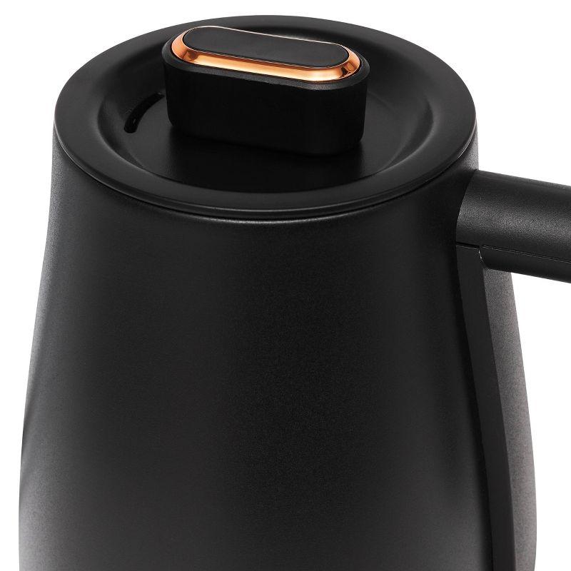 Haden Gooseneck 0.6L Pour Over Cordless Digital Stainless Steel Electric Kettle Black/Copper: 1200W, 1 Year Warranty