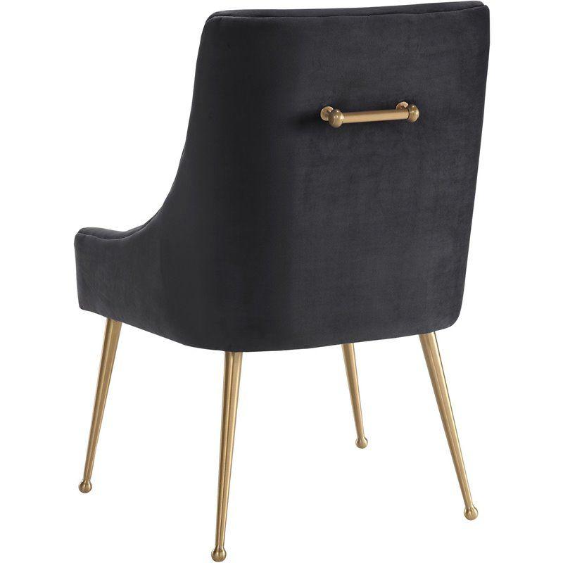 TOV Furniture Beatrix 19" Transitional Velvet Side Chair in Gray