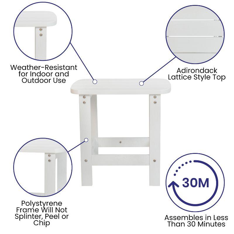 Flash Furniture Charlestown All-Weather Poly Resin Wood Commercial Grade Adirondack Side Table