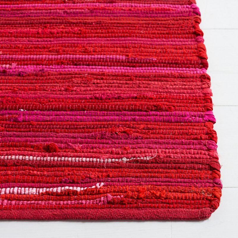 Rag Rug RAR130 Hand Woven Indoor Runner Rug - Red/Multi - 2'3"x12' - Safavieh.