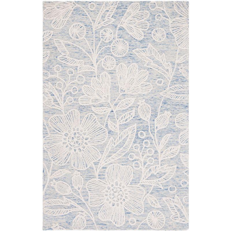 Jardin JAR727 Hand Tufted Area Rug - Blue/Ivory - 4'x6' - Safavieh.