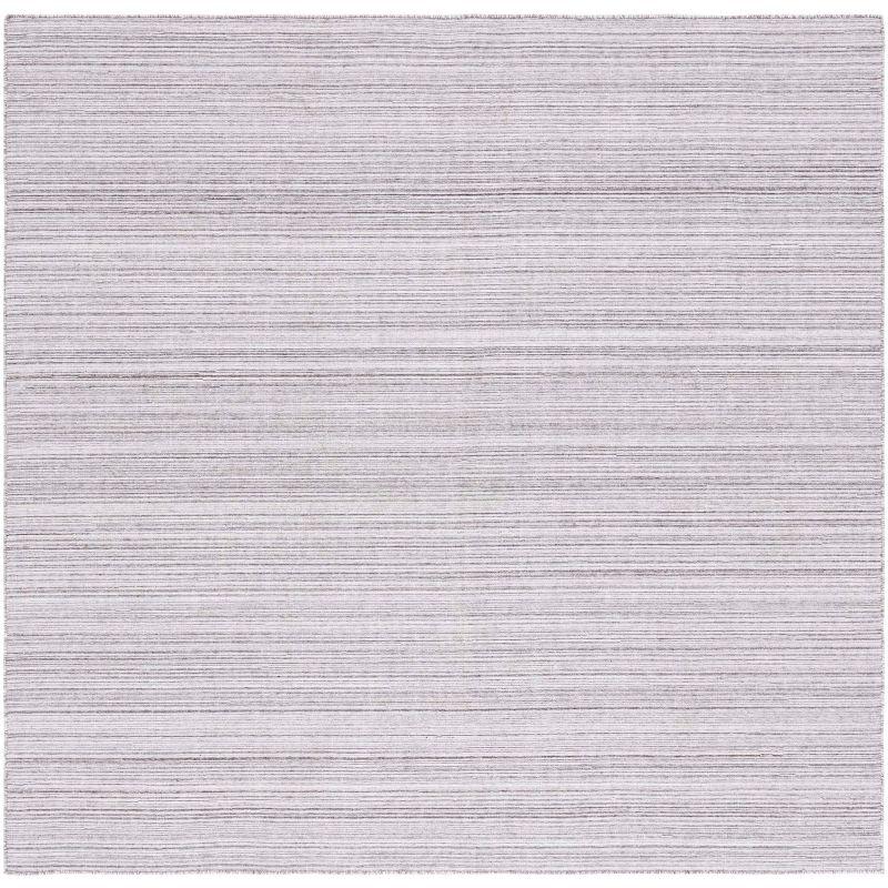 Ivory Flat Woven Handmade Square Synthetic Rug