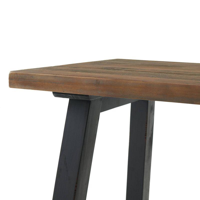 Distressed Black Sawhorse 52" Solid Wood Work Desk