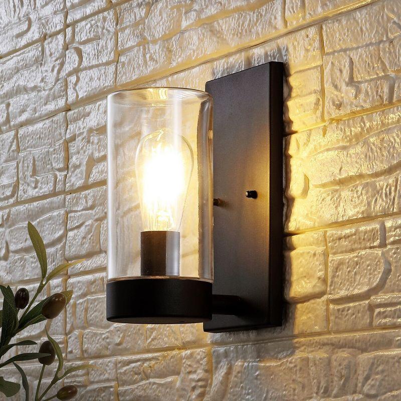 Lianne Outdoor Wall Sconce Lights (Set of 2)/Black - Black - Safavieh.