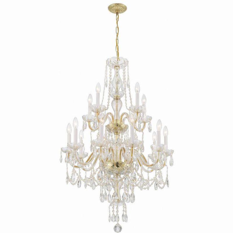 Crystorama Lighting Traditional Crystal 15 - Light Chandelier in  Polished Brass