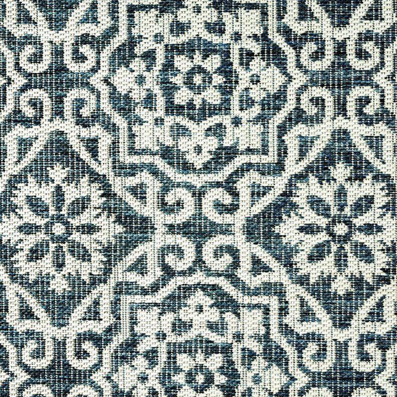 NICOLE MILLER NEW YORK Patio Country Danica Geometric Indoor/Outdoor Area Rug, Blue/White