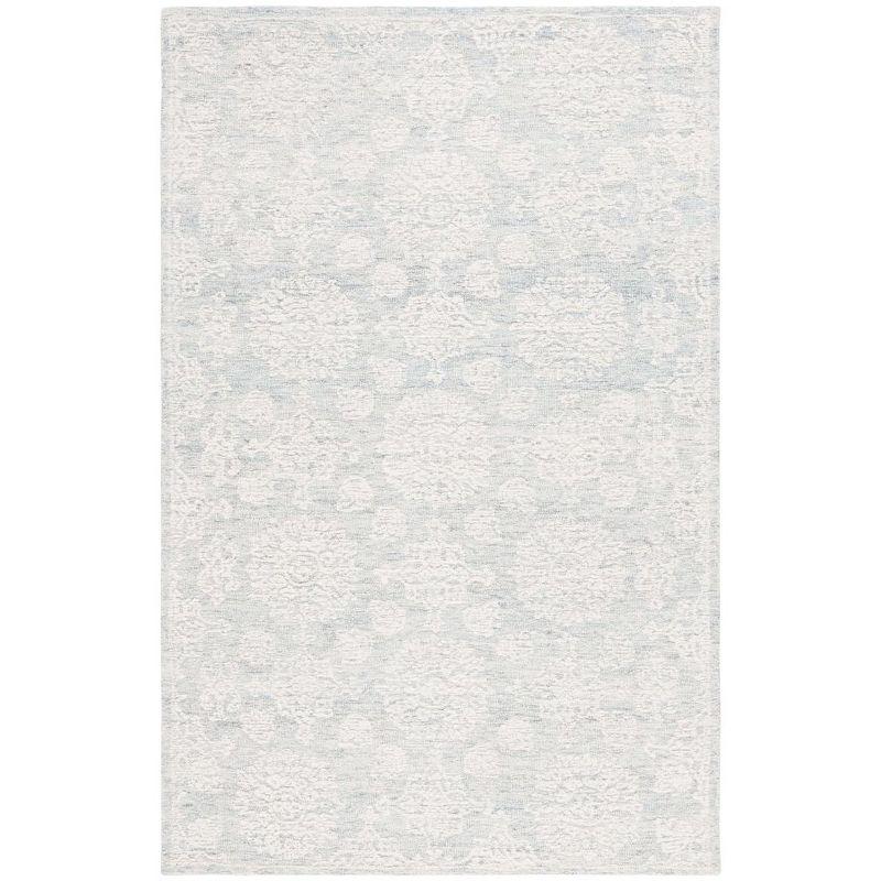 Ivory and Light Grey Hand-Tufted Wool 3' x 5' Area Rug