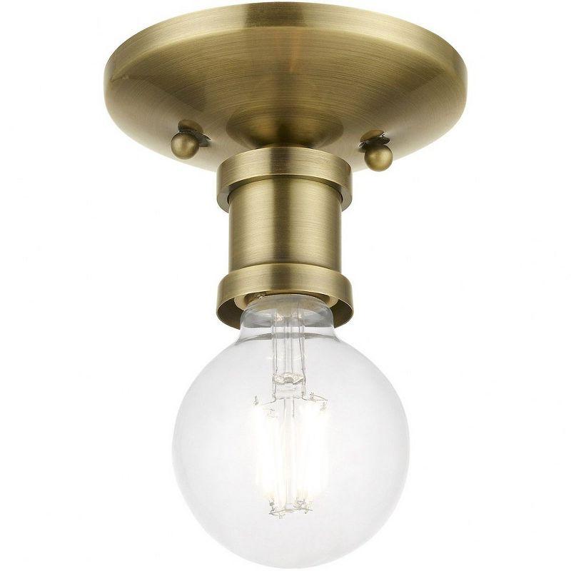 Livex Lighting Lansdale 1 - Light Flush Mount in  Antique Brass