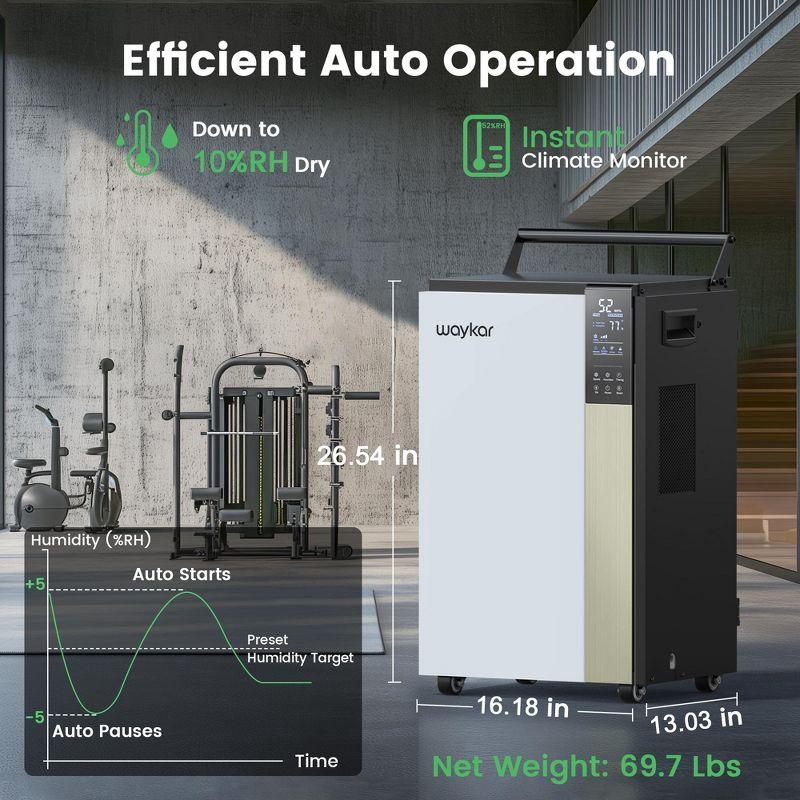 Waykar 190 Pint Commercial Dehumidifier for Home & Basements up to 8000 sq ft
