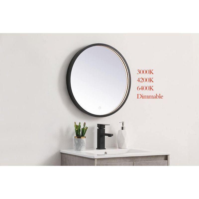 Elegant Lighting Pier 21 inch LED Mirror with Adjustable Color Temperature 3000K/4200K/6400K in Black