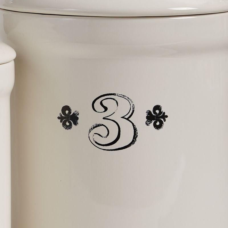 Cream Ceramic Numbered Canister Set with Airtight Lids