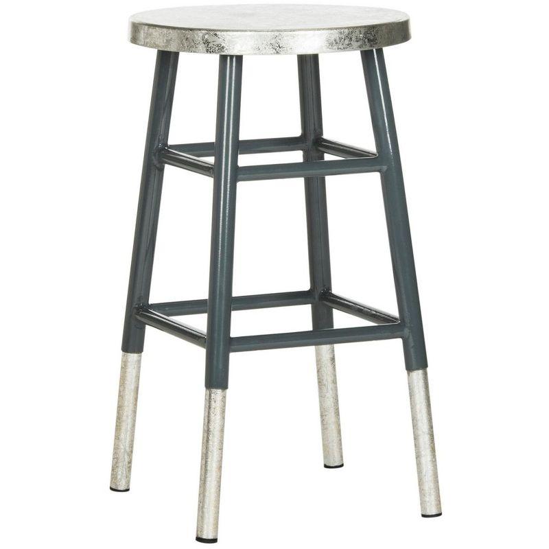 Kenzie Silver Dipped Counter Stool  - Safavieh