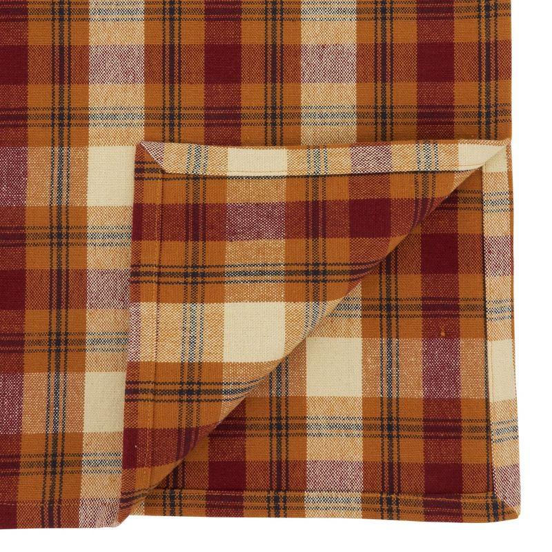 Saro Lifestyle Plaid Runner, Rust, 13" x 72"