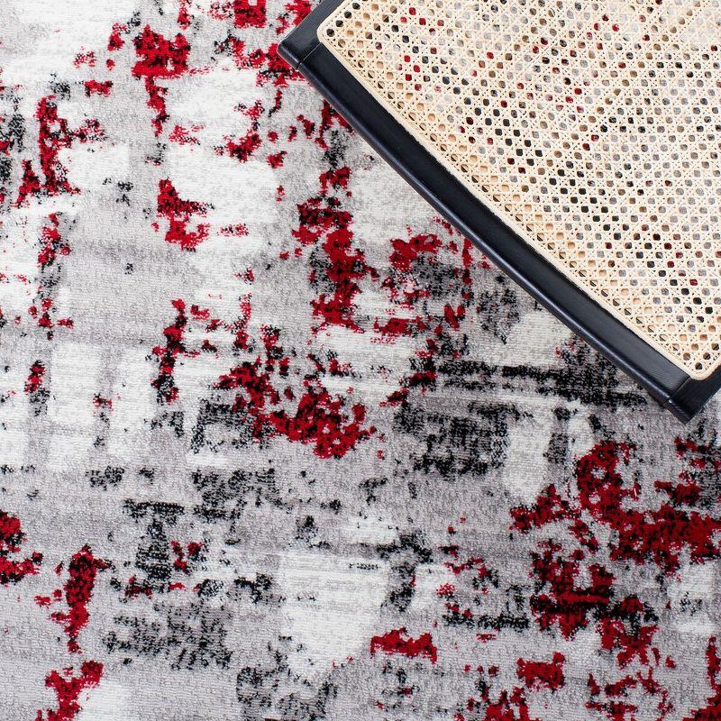 Skyler SKY193 Power Loomed Indoor Accent Rug - Grey/Red - 3'x5' - Safavieh