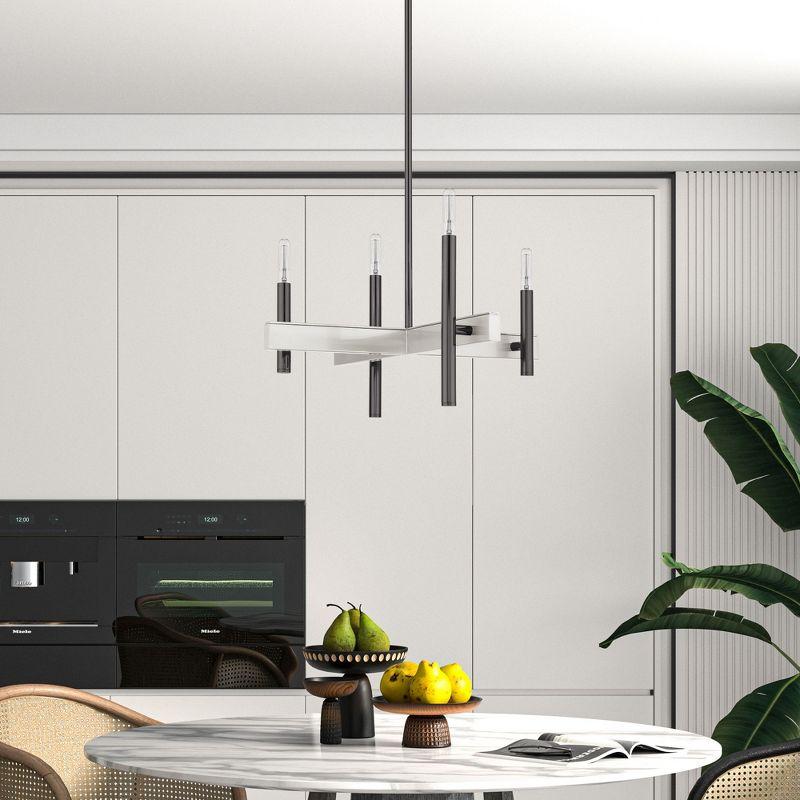 Livex Lighting Denmark 4 - Light Chandelier in  Black Chrome