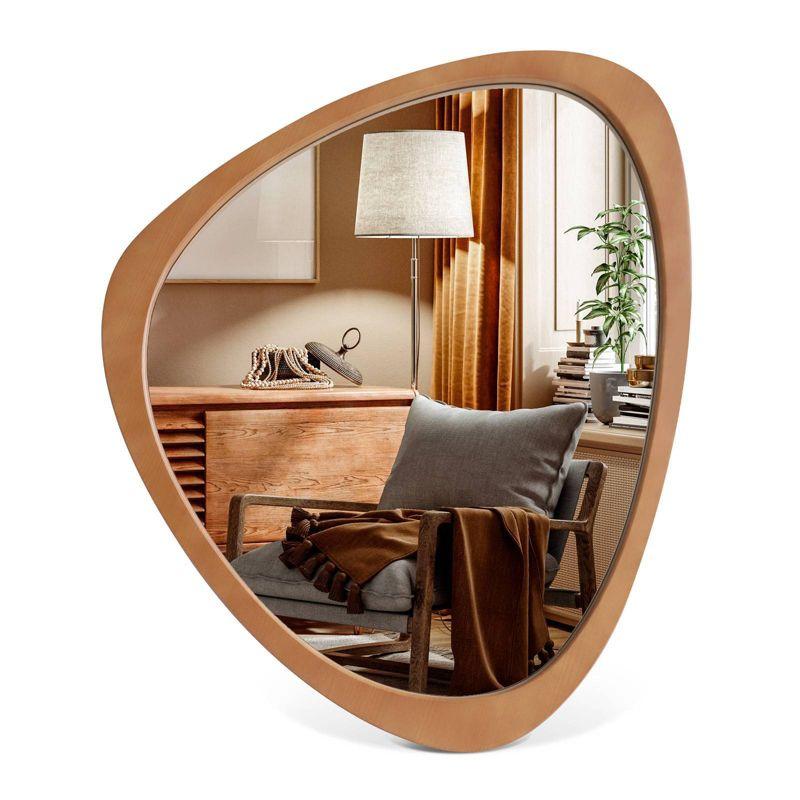 Cotesfield Wood Accent Mirror Irregular Decorative Mirror Asymmetrical Mirror