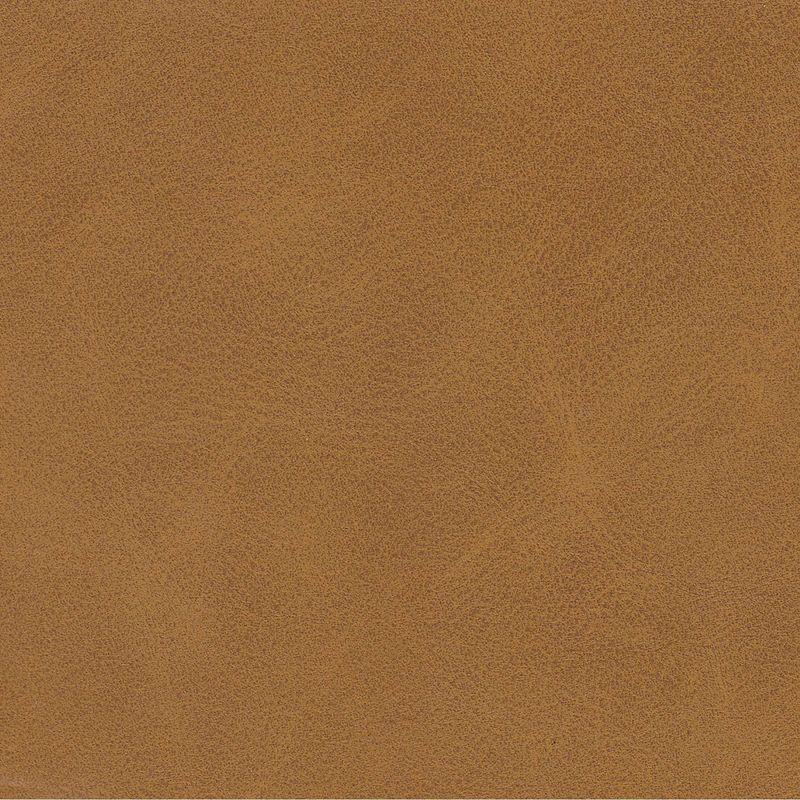Modern Channel Ottoman Caramel Faux Leather - HomePop: Upholstered Rectangle, No Assembly Required