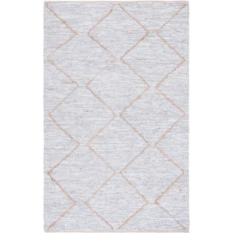 Vintage Leather VTL803 Hand Woven Area Rug - Light Grey/Natural - 5'x8' - Safavieh.