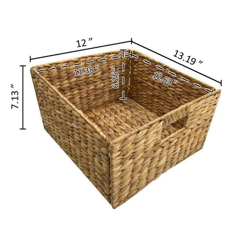 eHemco 3 Tier X-Side Storage Drawers with 6 Wicker Baskets, White