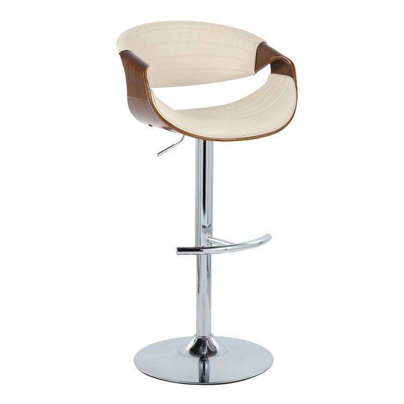 Swivel Upholstered Adjustable Height Counter Stool with Metal Frame