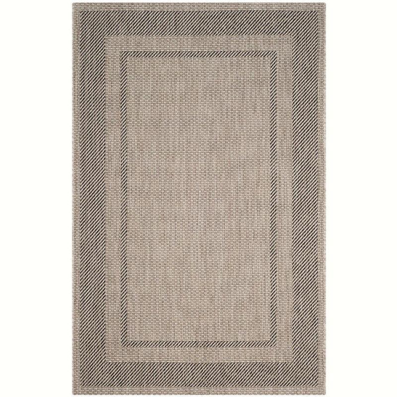 Courtyard CY8477 Power Loomed Indoor/Outdoor Area Rug - Beige/Black - 4'x5'7" - Safavieh.