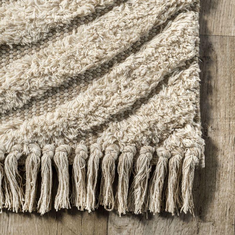 Arvin Olano x Rugs USA Riley Textured Shag Ivory Area Rug