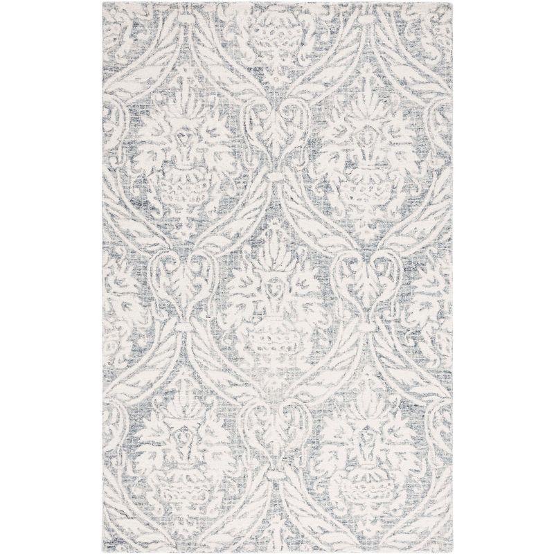 Abstract ABT204 Handmade Indoor Area Rug - Ivory/Grey - 4'x6' - Safavieh