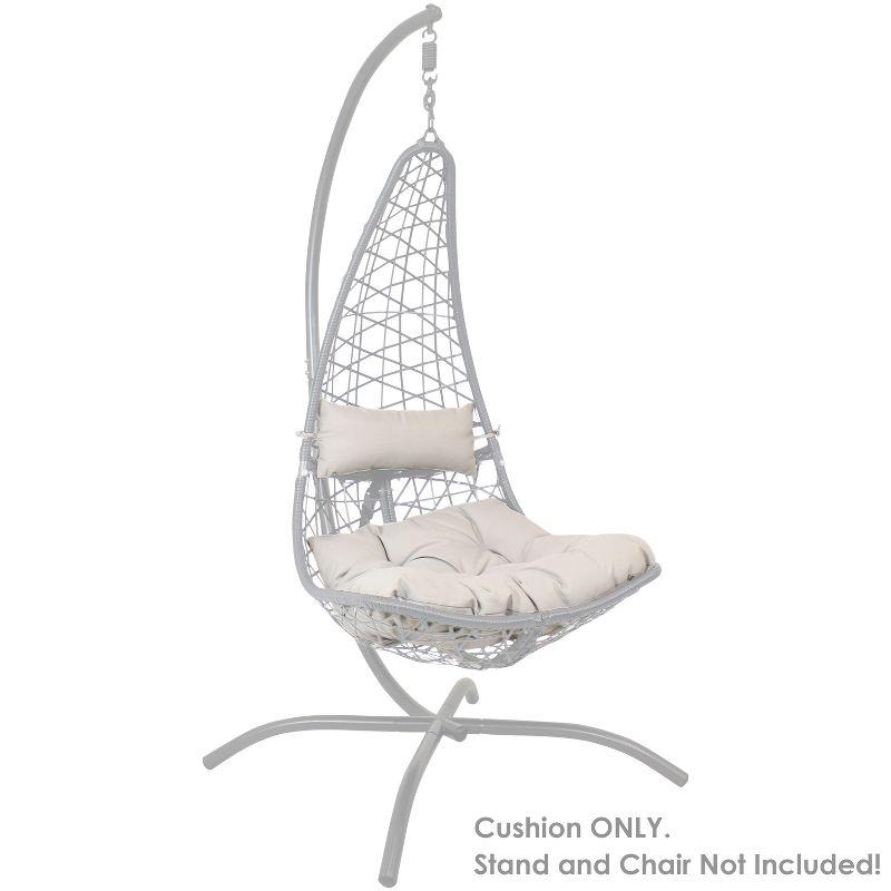 Sunnydaze Outdoor Replacement Headrest and Cushions for Phoebe Hanging Lounge Egg Chair - Gray - 2pc