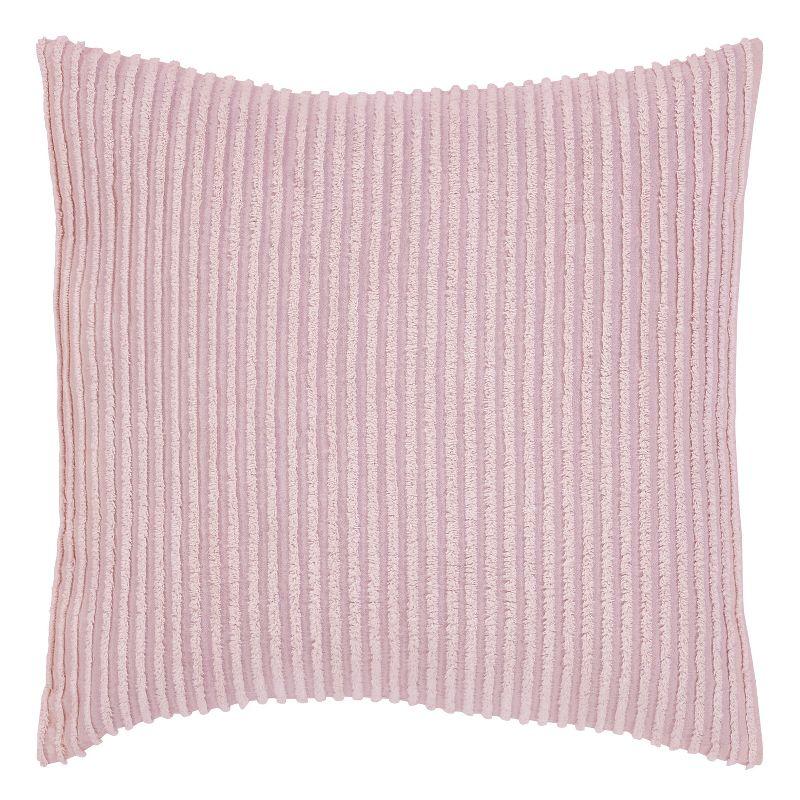 Better Trends Jullian Collection 100% Cotton Tufted Pillow Sham with Stripe Pattern Machine Washable Pillow Cover