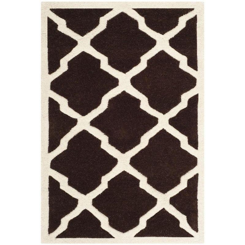 Chatham CHT735 Hand Tufted Accent Rug Dark Brown / Ivory 3' X 5' - Safavieh.