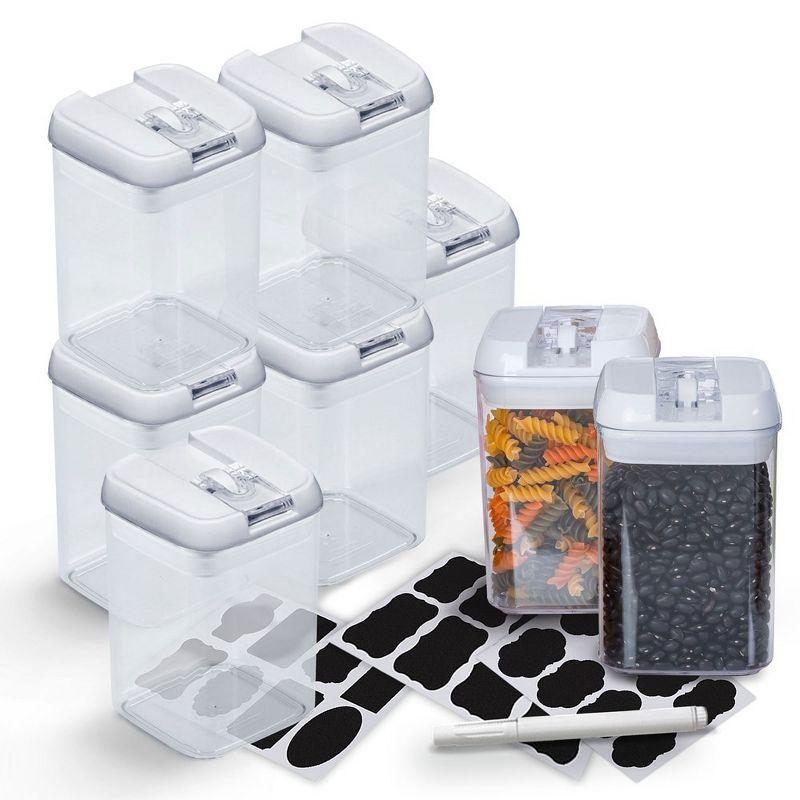 Cheer Collection 8-Piece White Airtight Food Storage Set