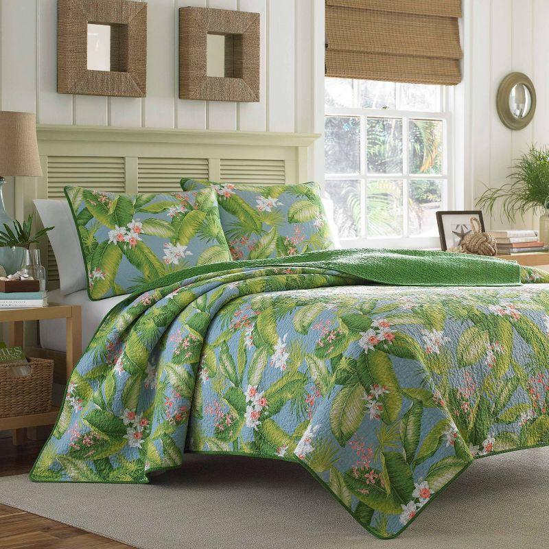 Blue Sky Reversible Full Cotton Quilt Set with Matching Shams