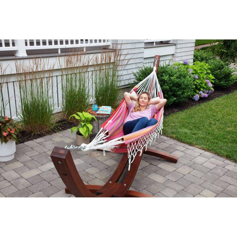 Hammock in a Bag Striped - Pink - Sol Living: Outdoor Double Swing, No Assembly, Waterproof